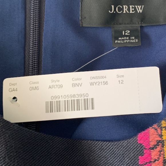 J.Crew , Size 12, Navy, Butterflies, Sheath dress in butterfly jacquard - Picture 10 of 10